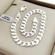 Bransolety męskie - Srebrna Męska Bransoletka Pancerka 19,5 Cm/7Mm 925 - miniaturka - grafika 1