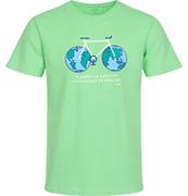 Koszulki męskie - Męski t-shirt z krótkim rękawem, z rowerem, zielony - miniaturka - grafika 1