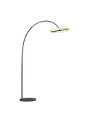 Lampy stojące - Duża lampa stojaca LED MALTA złoty okrągły klosz barwa CIEPŁA 180cm - miniaturka - grafika 1