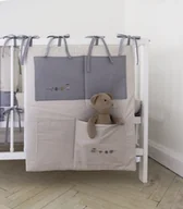 Organizery na łóżeczko - Przybornik do łóżeczka beżowy ciuchcia - miniaturka - grafika 1
