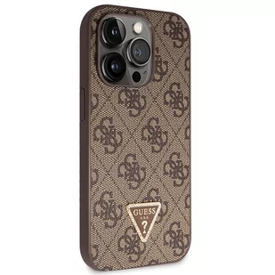 Guess GUHCP14LP4TDSCPW iPhone 14 Pro 6.1" brązowy/brown hardcase Crossbody 4G Metal Logo - Etui i futerały do telefonów - miniaturka - grafika 4