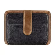 Portfele - Etui skórzane w kolorze brązowo-czarnym card holder EM 34 - EM Men's Accessories - miniaturka - grafika 1