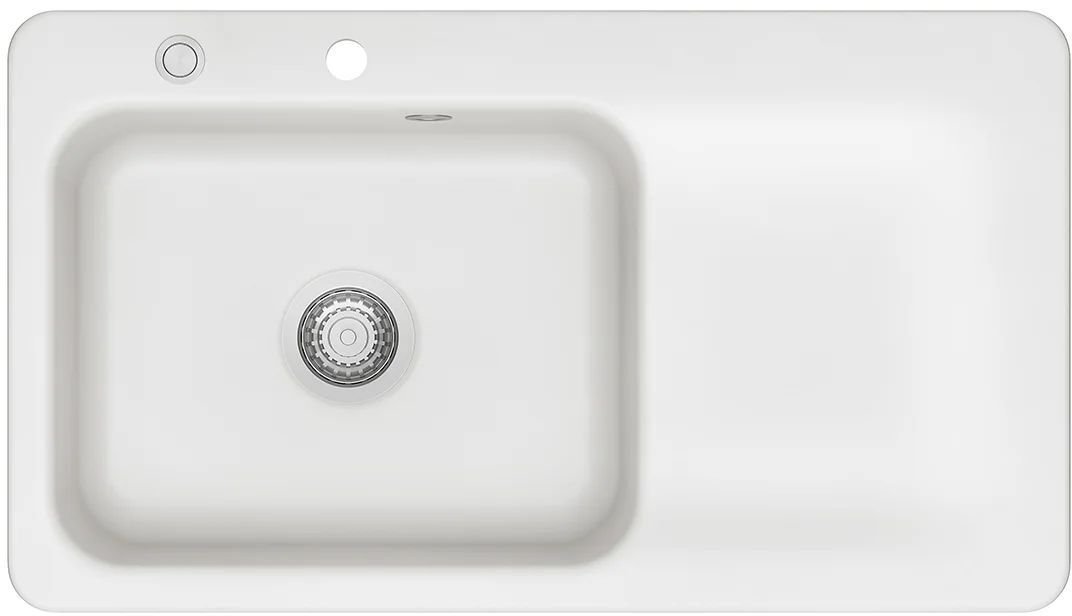 SYSTEMCERAM Zlewozmywak Juna 90 Polar, zlewozmywak ceramiczny, korek manualny 5015 01 13
