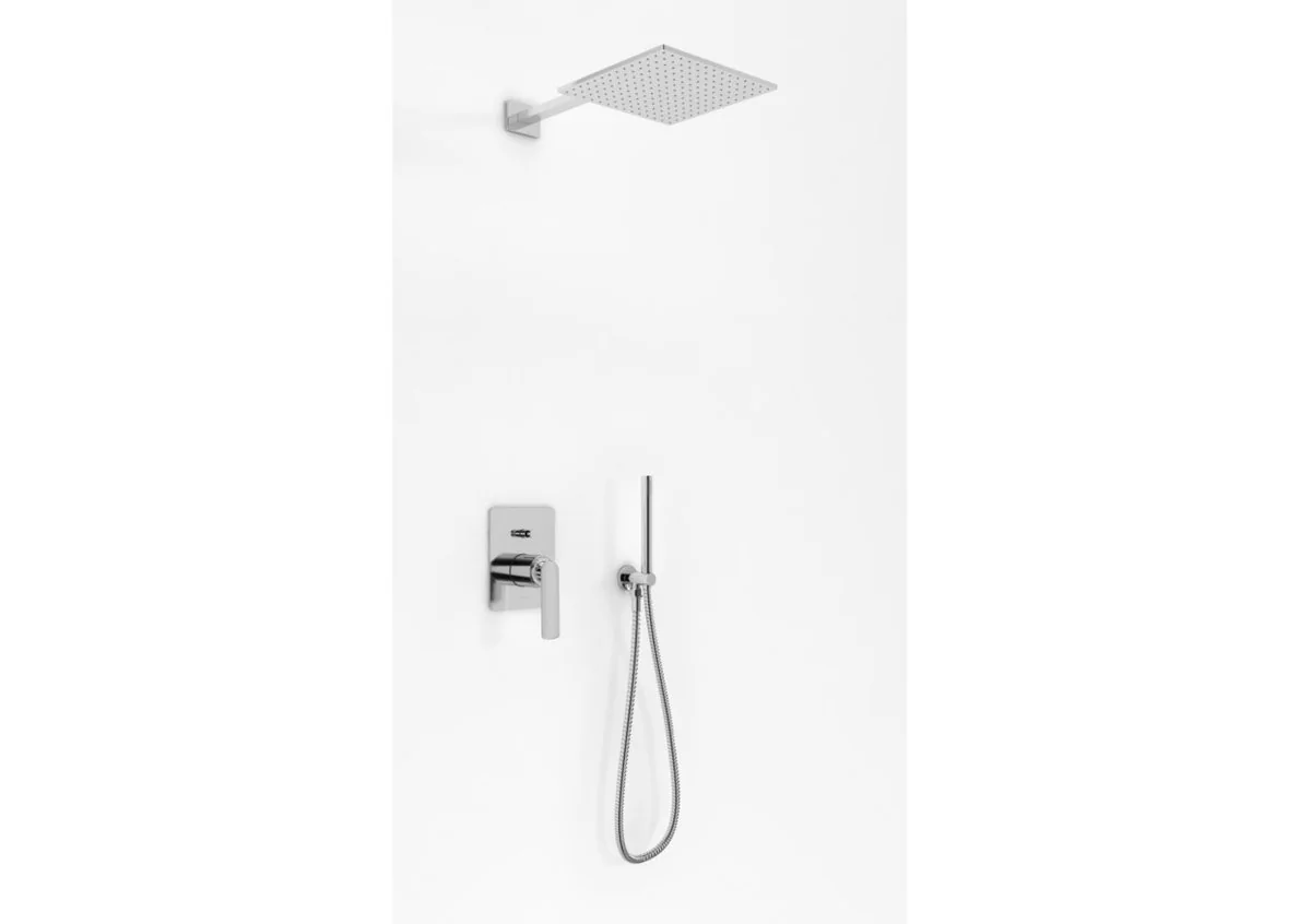Kohlman Experience Zestaw prysznicowy podtynkowy z deszczownicą kwadratową 25x25 cm i słuchawką chrom QW210EQ25