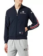 Bluzy męskie - Champion Męska bluza nylonowa Legacy Division 1 Cinckle, na zamek błyskawiczny, granatowa, M - miniaturka - grafika 1