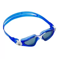 Pływanie - Aqua Sphere Dziecięce okulary pływackie KAYENNE JUNIOR ciemna soczewka biało niebieski - miniaturka - grafika 1