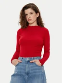 Bluzki damskie - ONLY Bluzka Emma 15180040 Czerwony Slim Fit - miniaturka - grafika 1