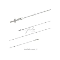 Bransoletki - ankabizuteria.pl Srebrna bransoletka rodowana RÓŻANIEC - miniaturka - grafika 1