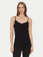 Koszulki i topy damskie - Triumph Top Feel Of Cotton 10224994 Czarny Slim Fit - miniaturka - grafika 1