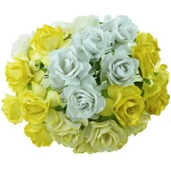 Zabawki kreatywne - Kwiaty papierowe DZIKIE RÓŻE mix biało-kremowy 30mm - 50szt - miniaturka - grafika 1