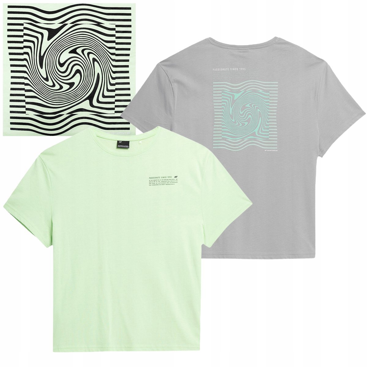 4F Zestaw Koszulek Damskich T-shirt Szary Neon Bawełna Rozmiar XL