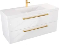 Szafki łazienkowe - Szafka z Umywalką ATHOS 100 cm - Uchwyt Złoty - miniaturka - grafika 1