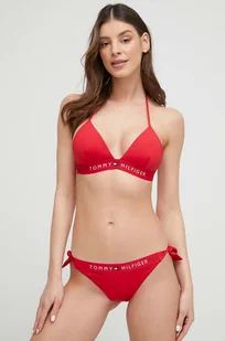 Tommy Hilfiger biustonosz kąpielowy kolor czerwony lekko usztywniona miseczka - Stroje kąpielowe - miniaturka - grafika 1