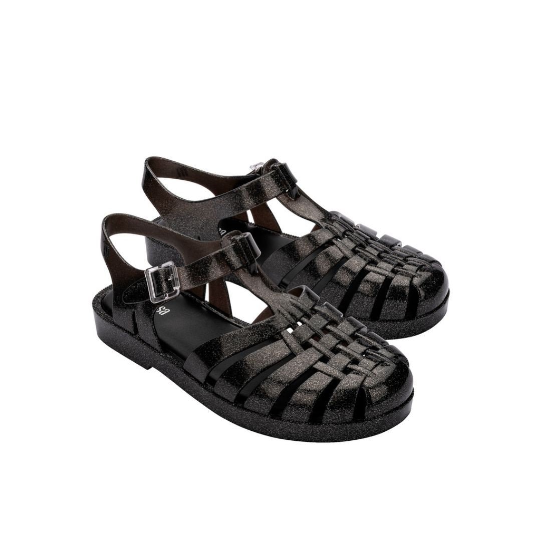 Melissa Possession Shiny AD Black Glitter Sandały Damskie Czarne Brokat 41/42