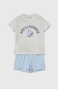 Piżamy dla dziewczynek - Abercrombie & Fitch piżama dziecięca kolor niebieski wzorzysta - miniaturka - grafika 1