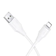 Kable USB - Kabel Silikonowy USB A do Lightning Hoco 2,4A 1 m X124 biały - miniaturka - grafika 1