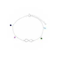Bransoletki - Srebrna bransoletka 925 Kolorowa Nieskończoność - miniaturka - grafika 1