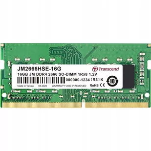 Transcend 16GB JM DDR4 2666Mhz SO-DIMM 1Rx8 2Gx8 CL19 1.2V JM2666HSE-16G - Pamięci RAM - miniaturka - grafika 1