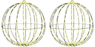 Ozdoby bożonarodzeniowe - vidaXL Piłka z 320 diodami LED 2 pcs Ciepła biel 50 cm Metal - miniaturka - grafika 1