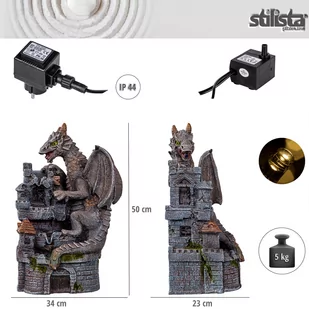 FONTANNA KASKADA OGRODOWA SMOK LED + POMPA - Fontanny ogrodowe - miniaturka - grafika 4