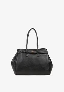 Czarna Torebka Typu Shopperka na Ramię z Klamrą Remille - Torebki damskie - miniaturka - grafika 1