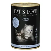 Mokra karma dla kotów - CAT'S LOVE mokra karma dla kota Junior Cielęcina 12x400 g - miniaturka - grafika 1