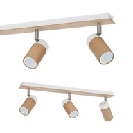 Lampy sufitowe - Spot sufitowy Baron, 3-pkt., biały/drewno - miniaturka - grafika 1