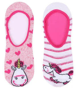 DESPICABLE ME UNICORN stopki damskie różowe- 2 pary - Skarpetki damskie - miniaturka - grafika 1