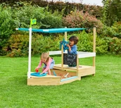 Place zabaw - TP Toys Drewniana piaskownica statek Ahoy natura 180x92x118 cm - miniaturka - grafika 1