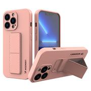 Etui i futerały do telefonów - Wozinsky Kickstand Case elastyczne silikonowe etui z podstawką iPhone 13 Pro różowy - miniaturka - grafika 1