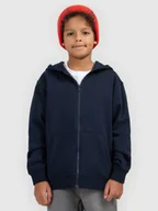 Bluzy dla chłopców - 4F Bluza dresowa rozpinana z kapturem chłopięca - granatowa 134 (8-9 lat) - miniaturka - grafika 1