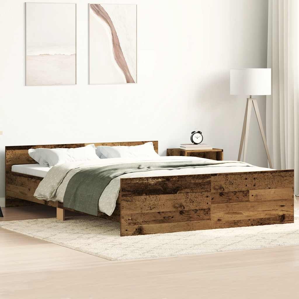 Rama łóżka bez materaca Stare drewno 140x200cm Drewno klejone