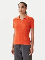 Swetry damskie - Tommy Hilfiger Sweter Fine WW0WW41474 Pomarańczowy Regular Fit - miniaturka - grafika 1