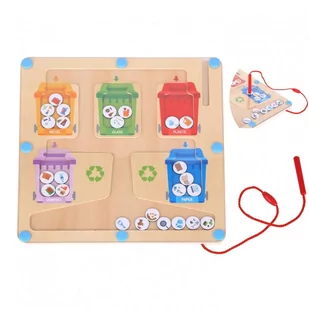 TOOKY TOY Układanka Tablica Magnetyczna Segregacja Odpadów FSC - Układanki dla dzieci - miniaturka - grafika 1