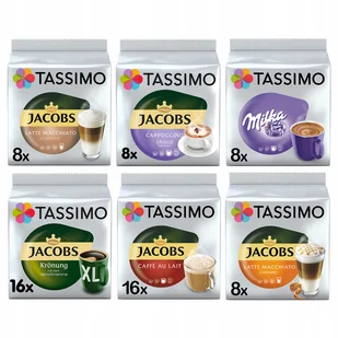 Kapsułki Tassimo zestaw mix białych latte, milka, Kronung 5+1 Graits! - Kawa w kapsułkach i saszetkach - miniaturka - grafika 1