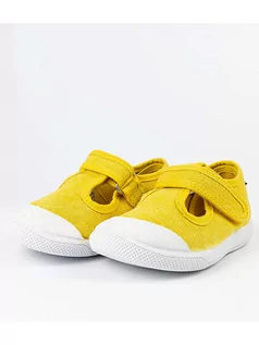 Buciki dla niemowląt - KAVAT Kapcie w kolorze żółtym - grafika 1