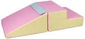 Leżaczki i huśtawki - komplet 2 dużych klocków kształtek piankowych żłobek przedszkole rehabilitacja (różowy, niebieski, żółty (pastel)) - miniaturka - grafika 1