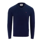 Swetry męskie - Lee Cooper Sweter Męski V-Neck Granatowy, Rozmiar M - miniaturka - grafika 1