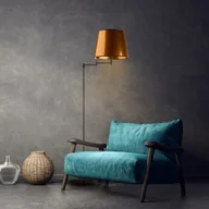 Lampy stojące - Czarno-miedziana lampa stojąca podłogowa w stylu loft ASTI MIRROR - miniaturka - grafika 1