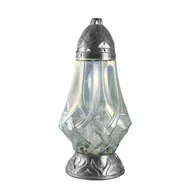 Lampiony i znicze - Znicz szklany 37 cm 45 h/155 g srebrny - miniaturka - grafika 1