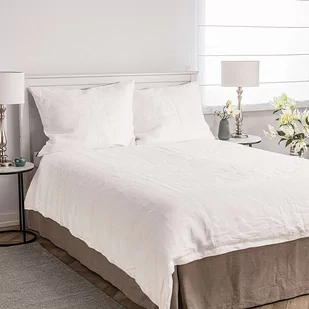 Dekoria pl pl Komplet pościeli lnianej Linen 200x200cm white 200 x 200 cm 2 poszewki 60 x 50 cm 765-159-06 - Pościel - miniaturka - grafika 1