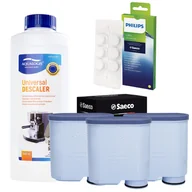 Akcesoria i części do ekspresów do kawy - Zestaw Philips Saeco - Filtr Philips Aquaclean CA6903 3szt, Uniwersalny Odkamieniacz 500ml, Philips CA6704/10 Tabletki Czyszczące - miniaturka - grafika 1