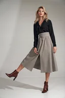 Spódnice - Elegancka SPÓDNICA W KRATKĘ z marszczeniami WYSOKI STAN XL - miniaturka - grafika 1