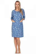 Piżamy damskie - Regina 115 granatowa damska koszula nocna - miniaturka - grafika 1