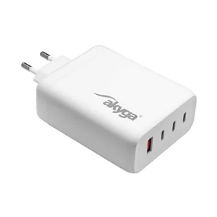 Szybka ładowarka sieciowa 3x USB-C USB-A GaN Akyga Power Delivery 140W PD QC - Ładowarki do telefonów - miniaturka - grafika 1