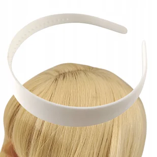 Opaska do włosów Kauczukowa z ząbkami Biała - Ozdoby do włosów - miniaturka - grafika 1