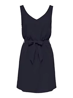 Sukienki - ONLY Onlmette Sl V-Neck Belt Dress WVN letnia sukienka, Night Sky, S - grafika 1