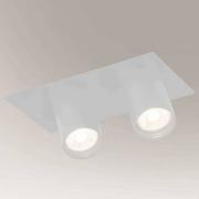Lampy sufitowe - Shilo Industrialna LAMPA sufitowa YAMATO 7803 prostokątna OPRAWA metalowy WPUST tuby regulowane białe 7803 - miniaturka - grafika 1