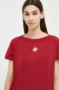 Koszulki sportowe damskie - Mammut t-shirt Seon damski kolor bordowy - grafika 1