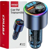 Transmitery FM - Transmiter samochodowy fm 1×usb-a 1×usb-c 12v 24v amio-04655 - miniaturka - grafika 1
